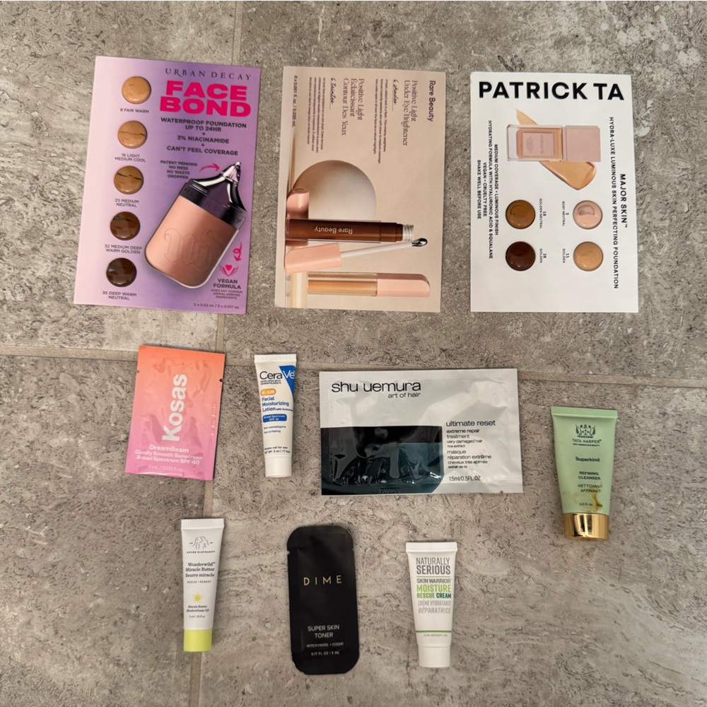 Assortment of Beauty and Makeup Samples